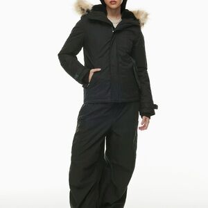 TNA Black Hooded Jacket with Fur Trim